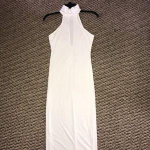 white long dress, (cotton, polyester, spandex)